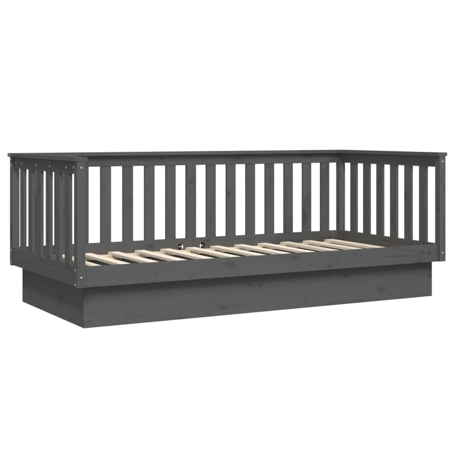 Slaapbank 80X200 Cm Massief Grenenhout Grijs