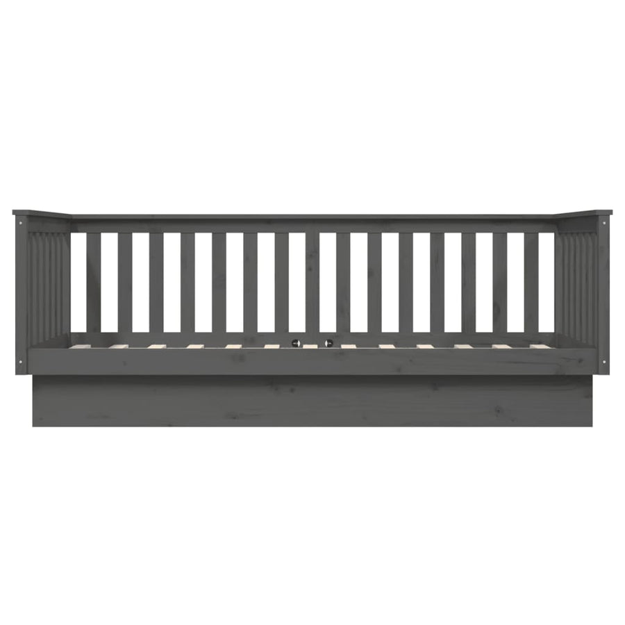 Slaapbank 80X200 Cm Massief Grenenhout Grijs