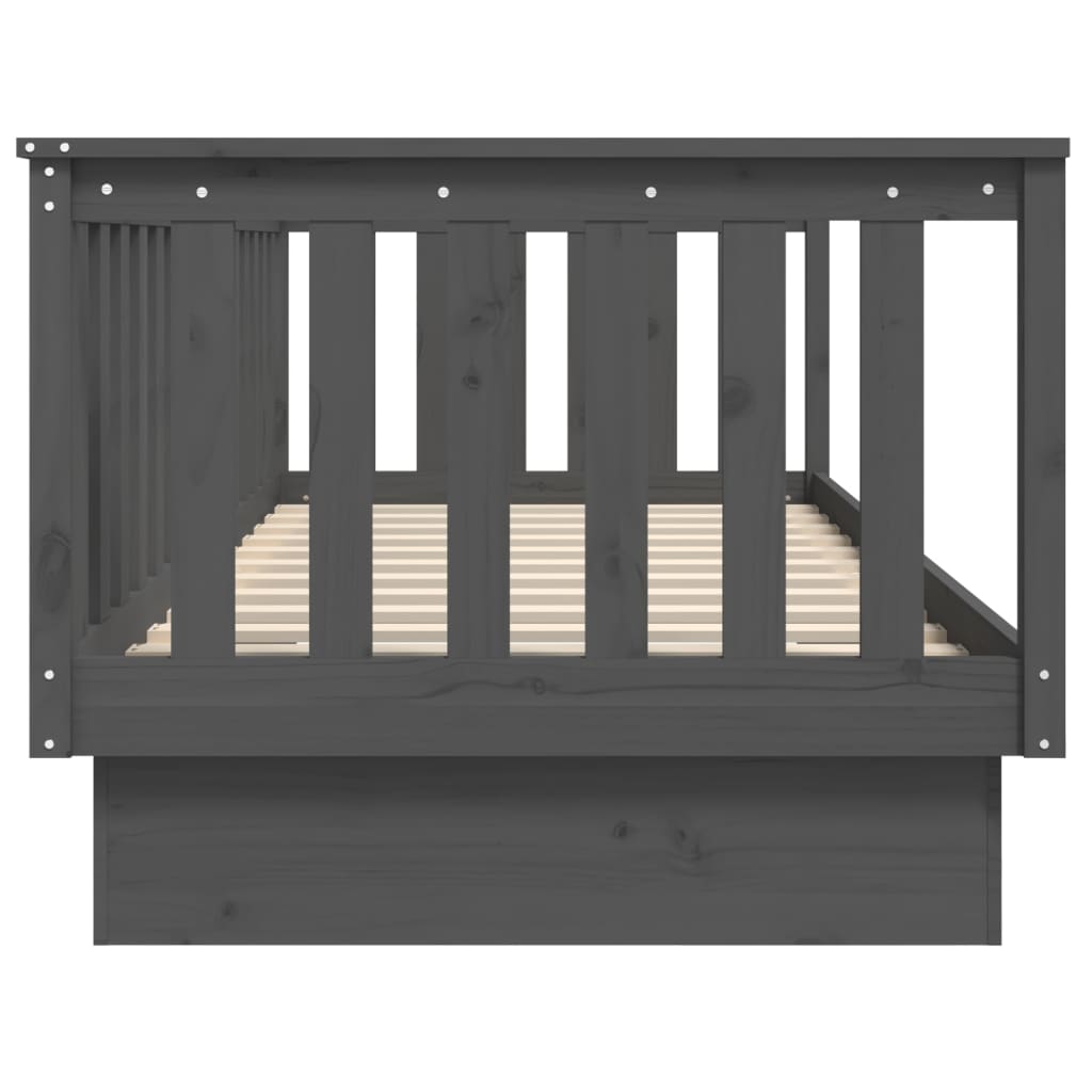 Slaapbank 80X200 Cm Massief Grenenhout Grijs