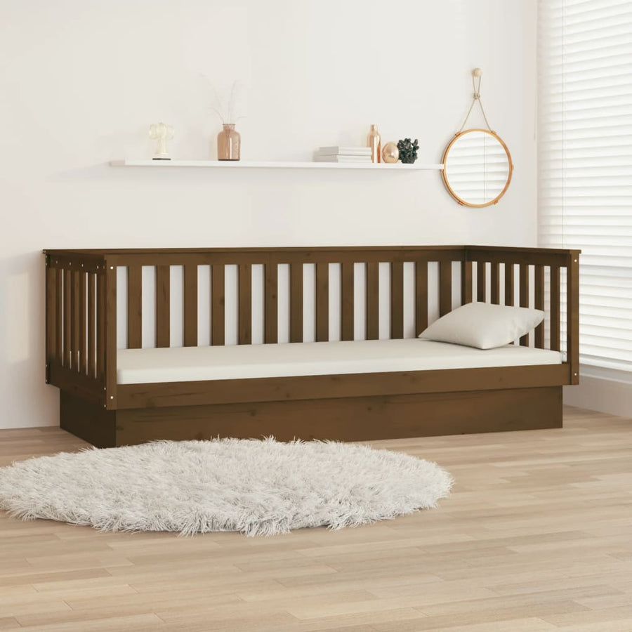 Slaapbank 80X200 Cm Massief Grenenhout Honingbruin
