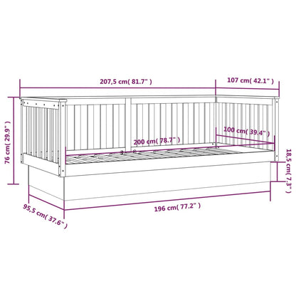 Slaapbank 100 X 200 Cm Massief Grenenhout Honingbruin