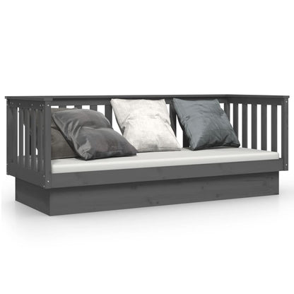 Slaapbank 75X190 Cm Massief Grenenhout Grijs