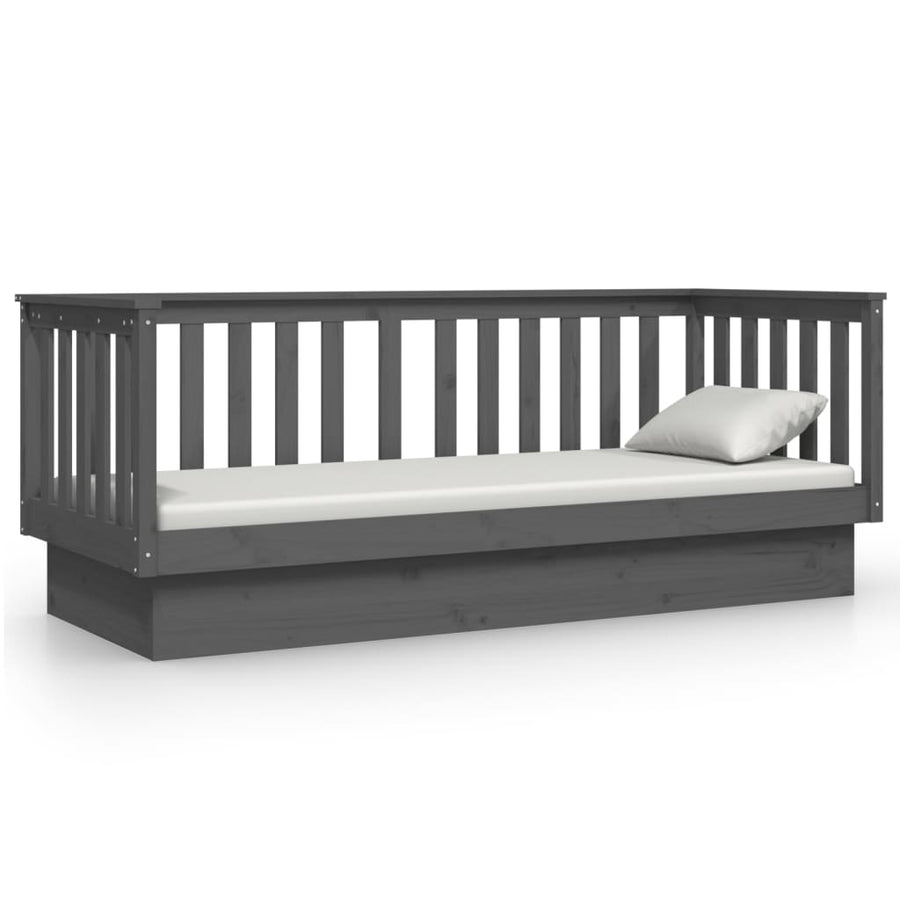 Slaapbank 75X190 Cm Massief Grenenhout Grijs