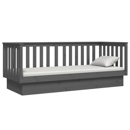 Slaapbank 75X190 Cm Massief Grenenhout Grijs