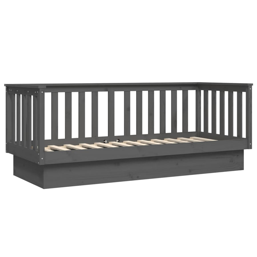 Slaapbank 75X190 Cm Massief Grenenhout Grijs