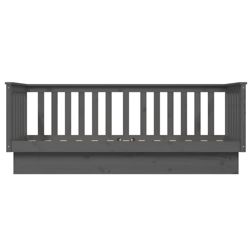 Slaapbank 75X190 Cm Massief Grenenhout Grijs