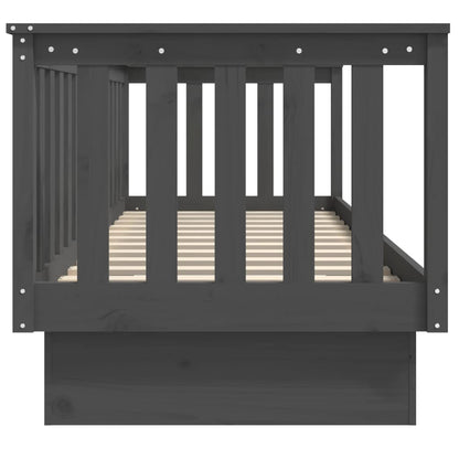 Slaapbank 75X190 Cm Massief Grenenhout Grijs