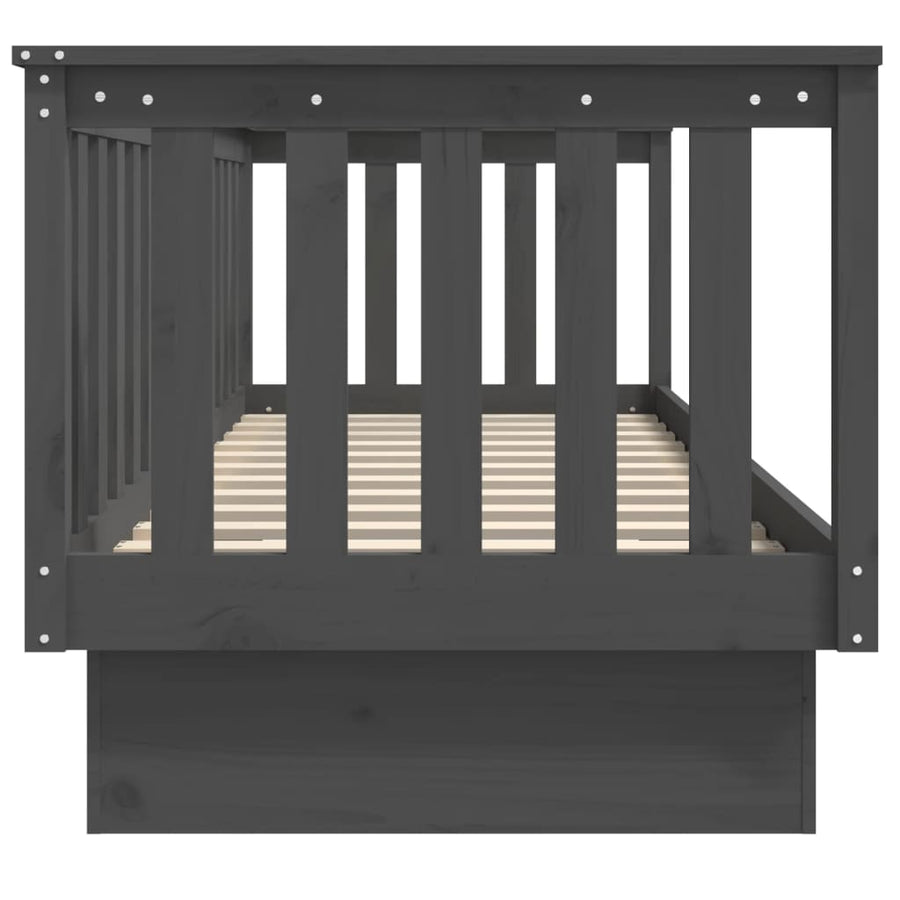 Slaapbank 75X190 Cm Massief Grenenhout Grijs