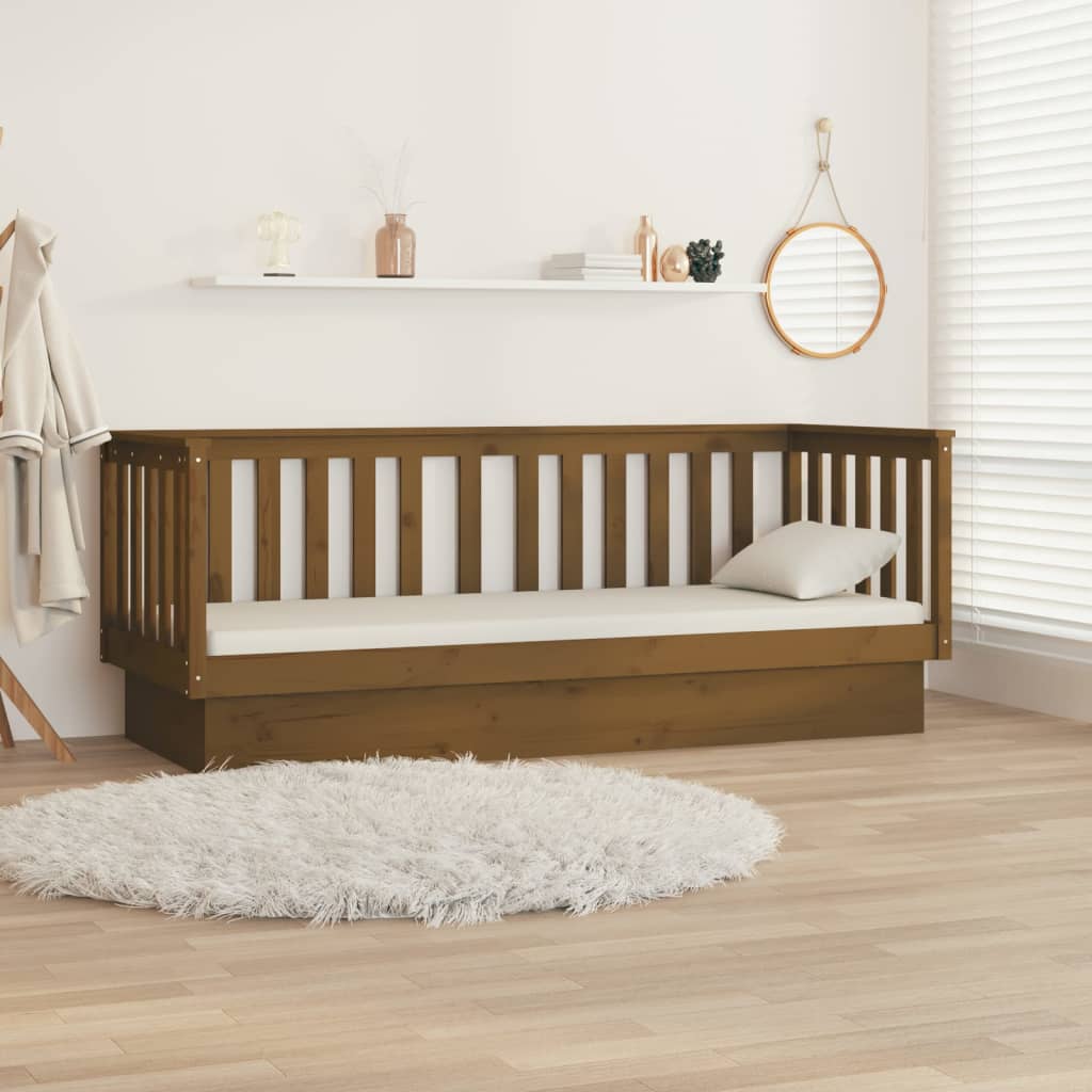 Slaapbank 75X190 Cm Massief Grenenhout Honingbruin