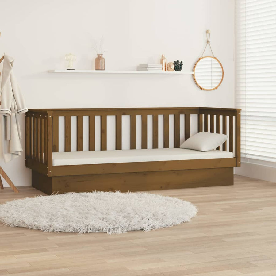 Slaapbank 75X190 Cm Massief Grenenhout Honingbruin