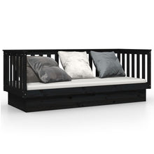 Slaapbank 75X190 Cm Massief Grenenhout Zwart