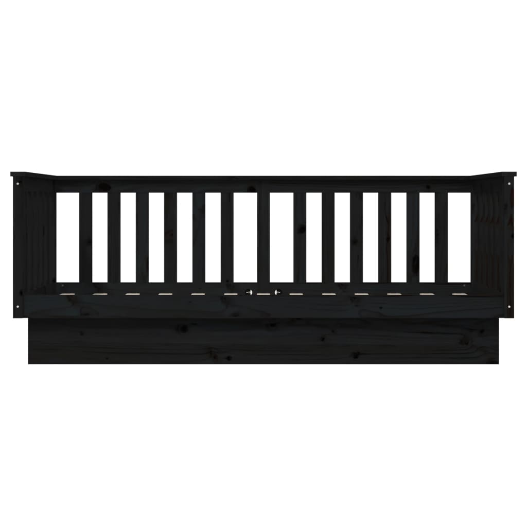 Slaapbank 75X190 Cm Massief Grenenhout Zwart
