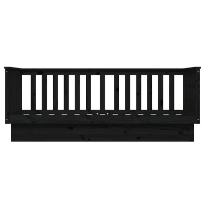 Slaapbank 75X190 Cm Massief Grenenhout Zwart
