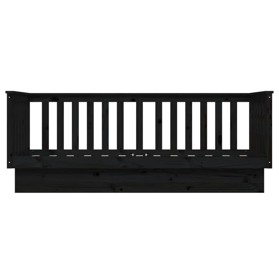 Slaapbank 75X190 Cm Massief Grenenhout Zwart