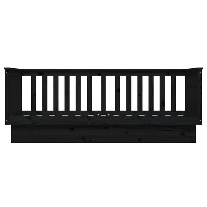 Slaapbank 90X190 Cm Massief Grenenhout Zwart