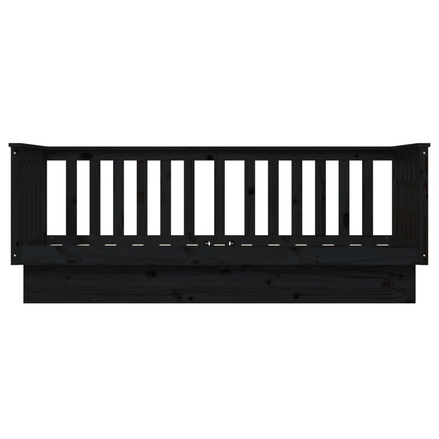 Slaapbank 90X190 Cm Massief Grenenhout Zwart