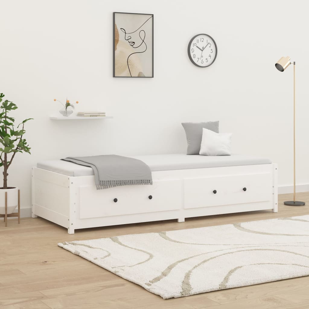 Slaapbank Massief Grenenhout 80 x 200 cm Wit