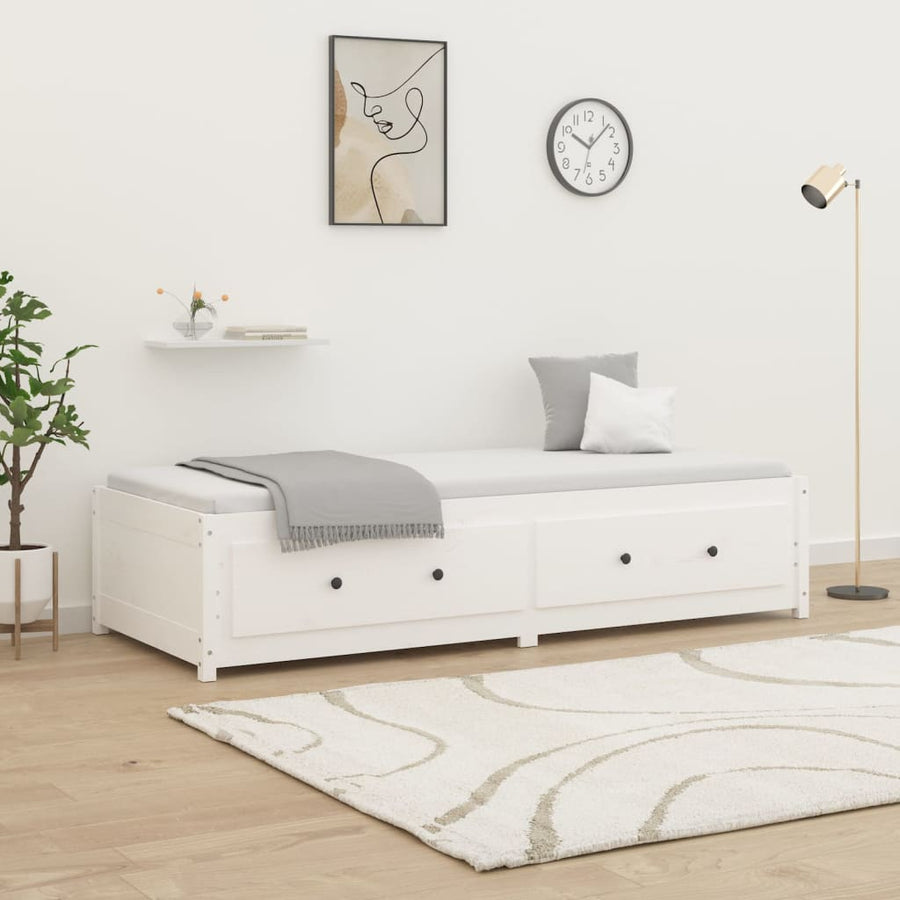 Slaapbank Massief Grenenhout 80 x 200 cm Wit