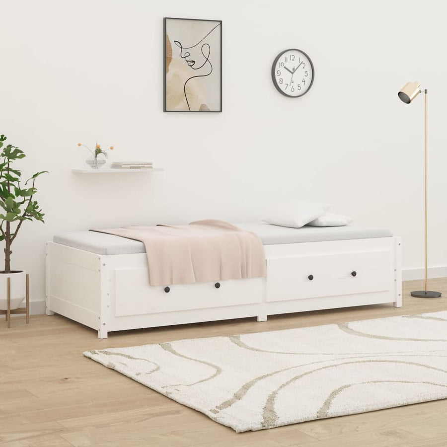Slaapbank Massief Grenenhout 90 x 200 cm Wit