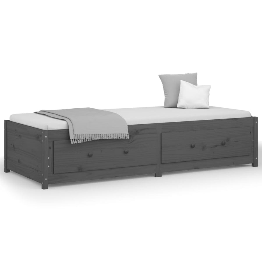 Slaapbank Massief Grenenhout 90 x 200 cm Grijs