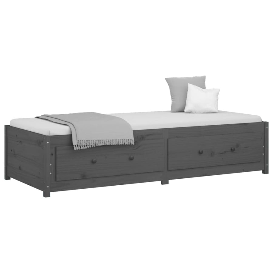 Slaapbank Massief Grenenhout 90 x 200 cm Grijs
