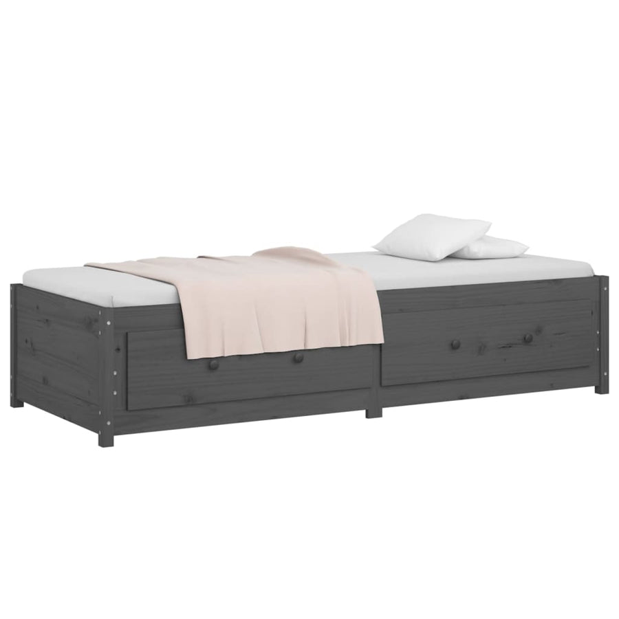 Slaapbank Massief Grenenhout 90 x 200 cm Grijs