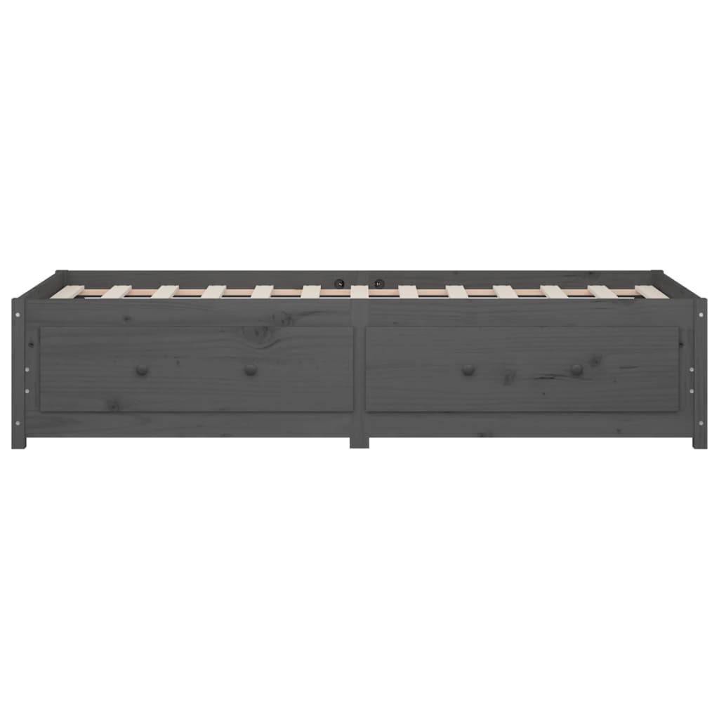 Slaapbank Massief Grenenhout 90 x 200 cm Grijs
