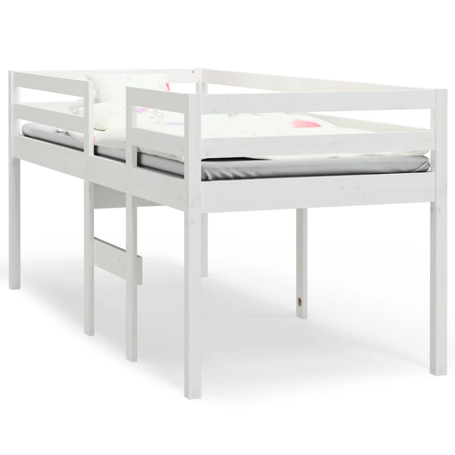 Hoogslaper Massief Grenenhout 90 x 200 cm Wit
