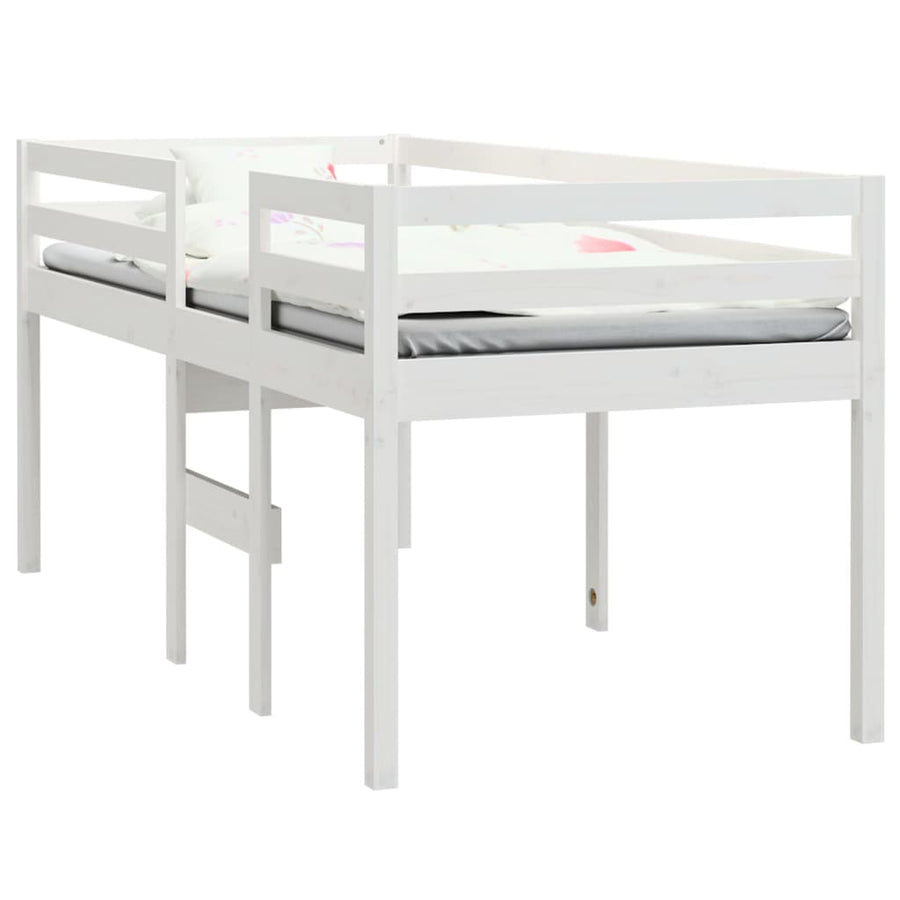 Hoogslaper Massief Grenenhout 90 x 200 cm Wit