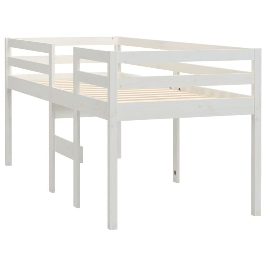 Hoogslaper Massief Grenenhout 90 x 200 cm Wit