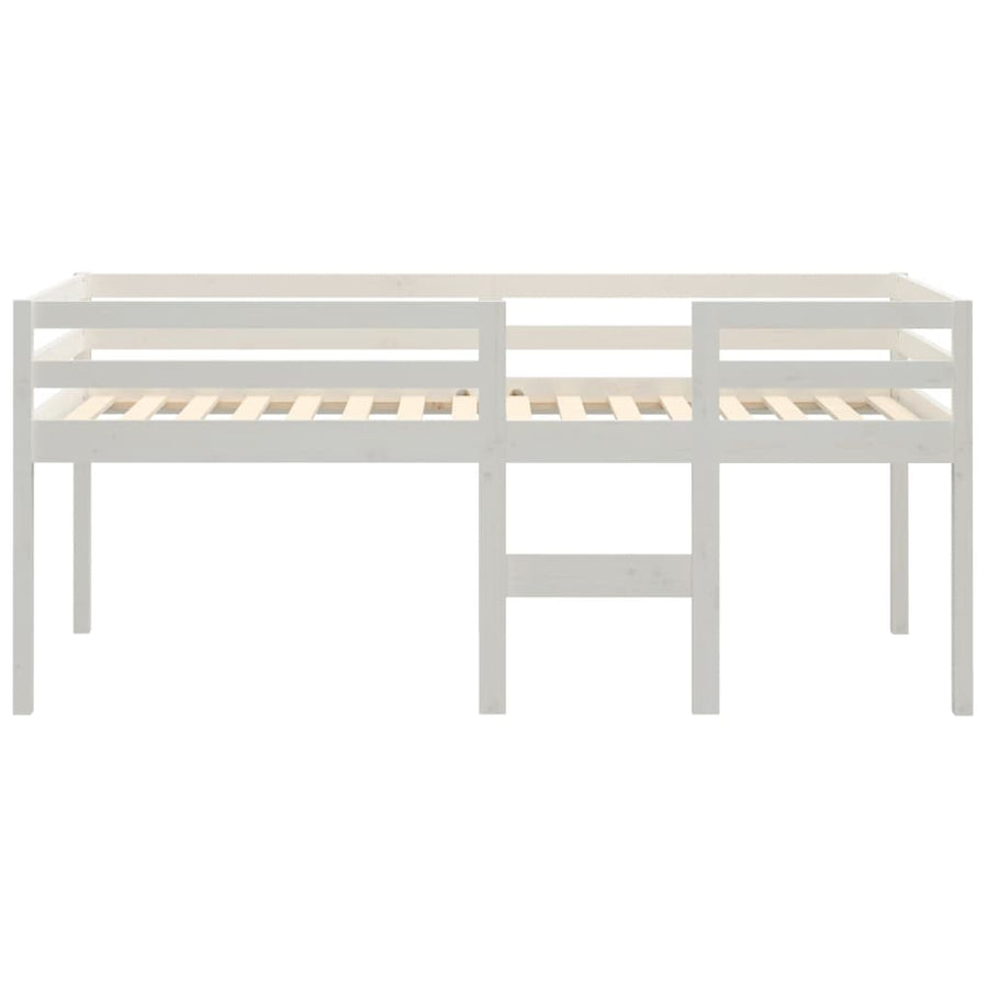 Hoogslaper Massief Grenenhout 90 x 200 cm Wit