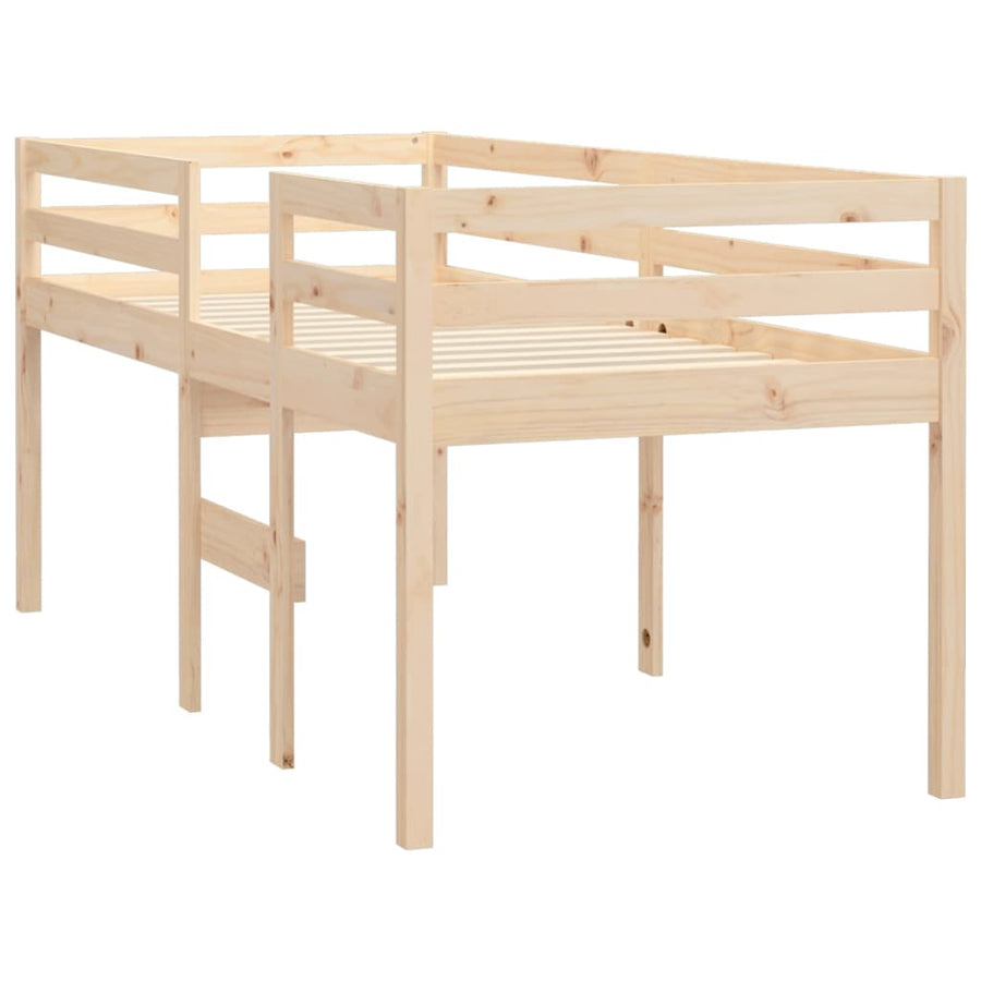 Hoogslaper Massief Grenenhout 90 x 190 cm Naturel