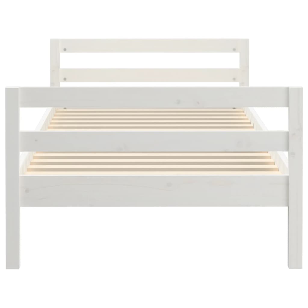 Bedframe Massief Grenenhout 90 x 200 cm Wit