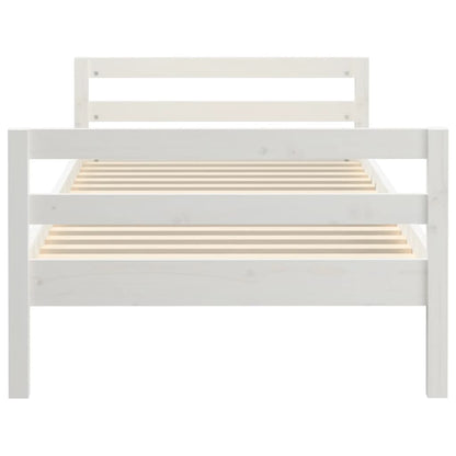 Bedframe Massief Grenenhout 90 x 200 cm Wit