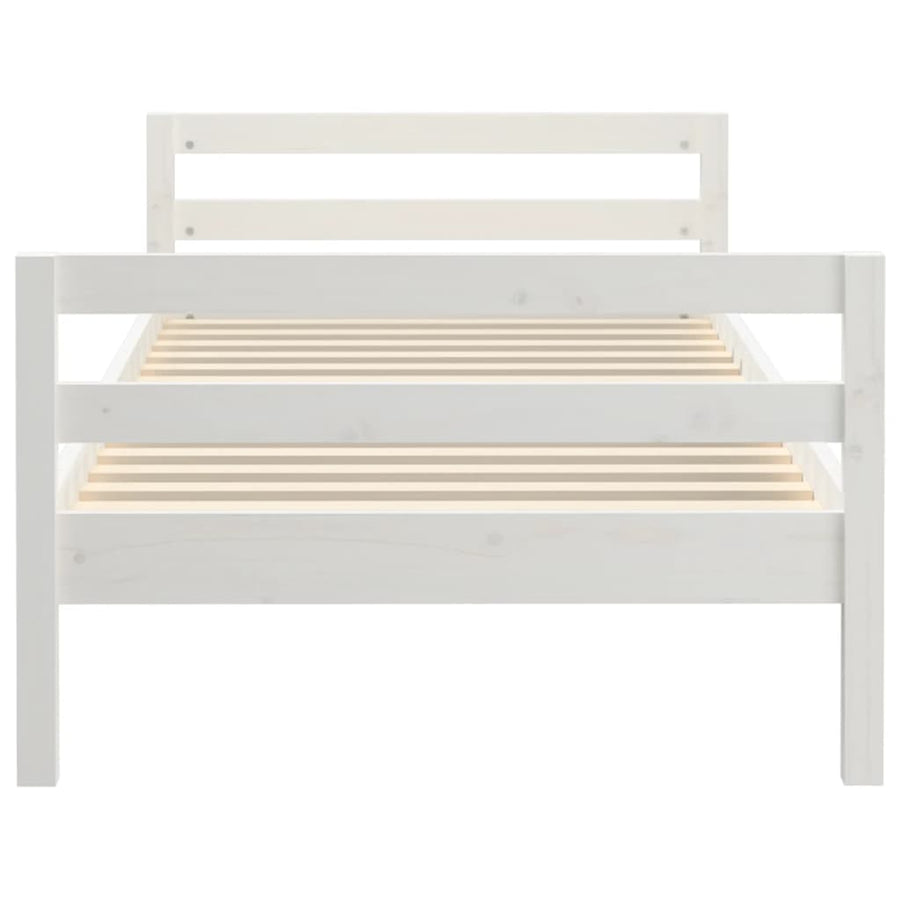 Bedframe Massief Grenenhout 90 x 200 cm Wit