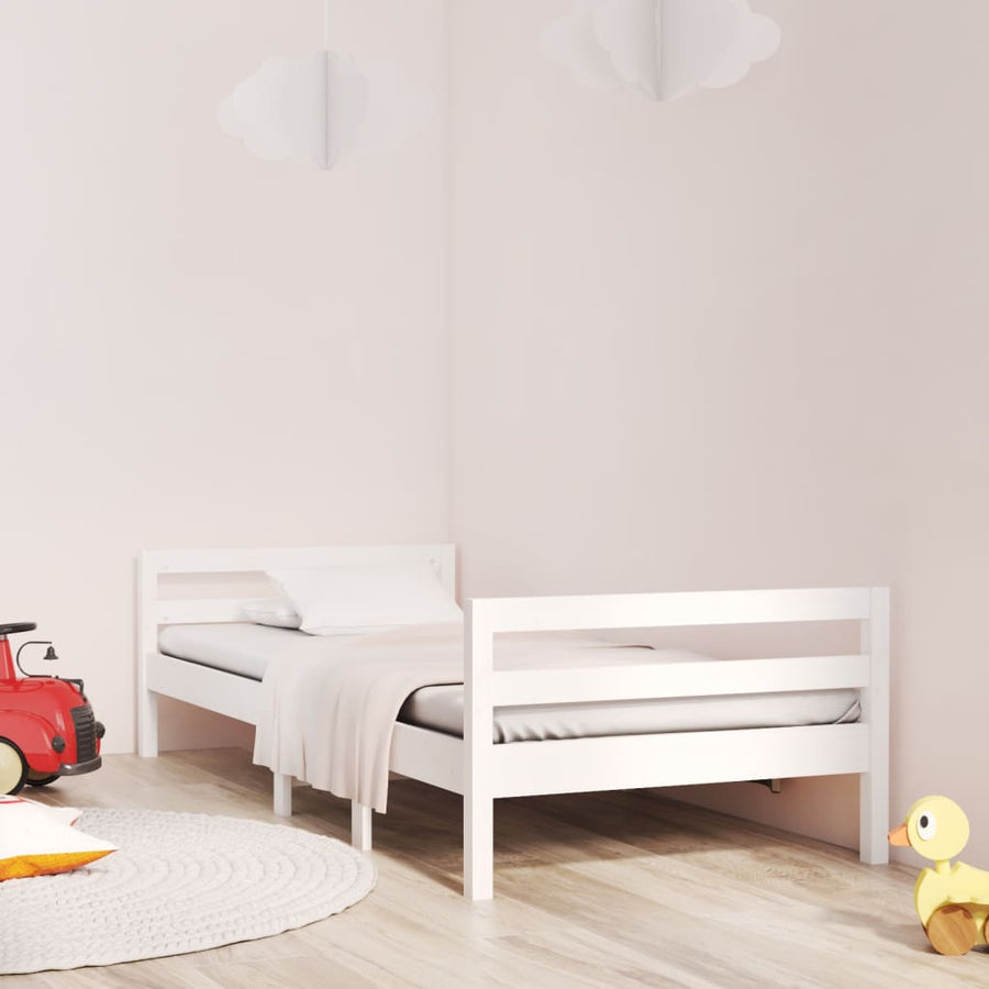 Bedframe Massief Grenenhout 90 x 200 cm Wit