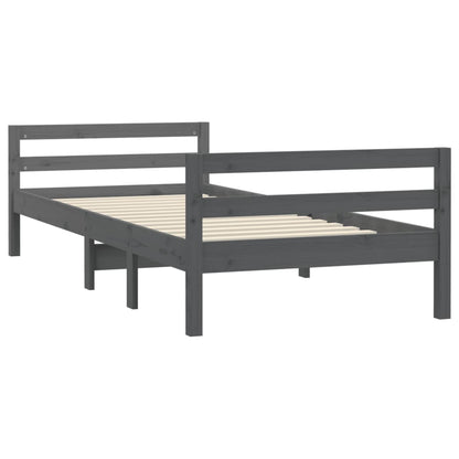 Bedframe Massief Grenenhout 90 x 200 cm Grijs