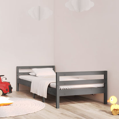 Bedframe Massief Grenenhout 90 x 200 cm Grijs