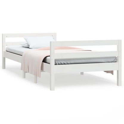 Bedframe Massief Grenenhout 80 x 200 cm Wit