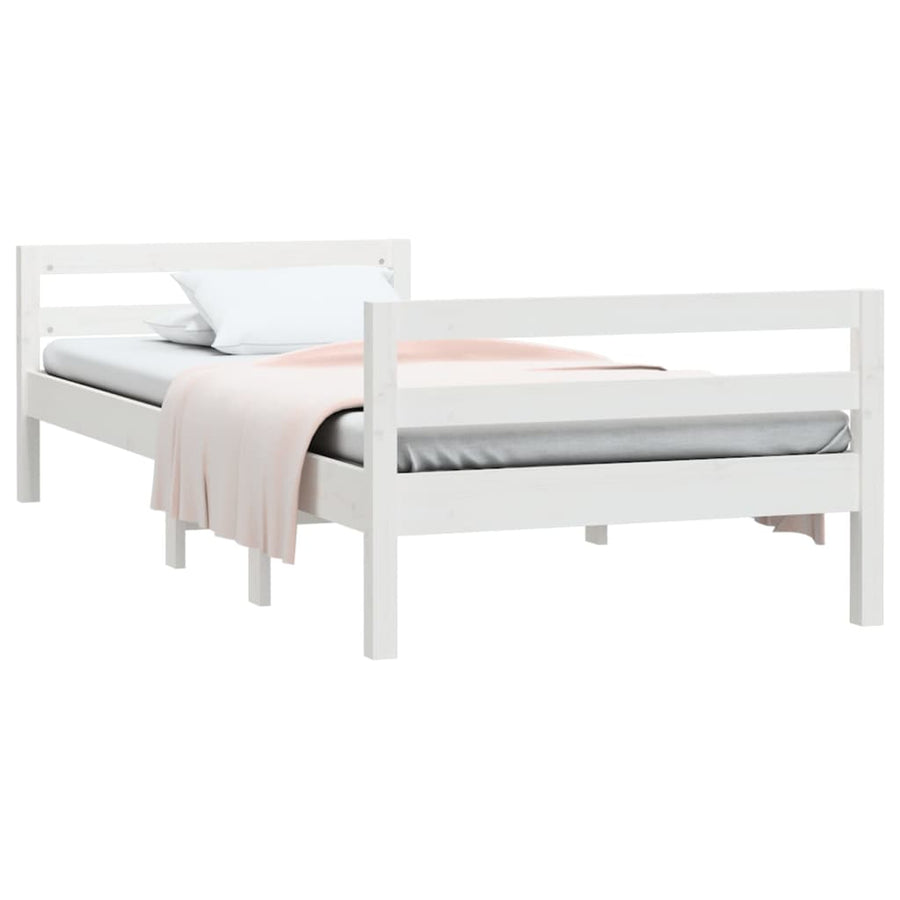 Bedframe Massief Grenenhout 80 x 200 cm Wit