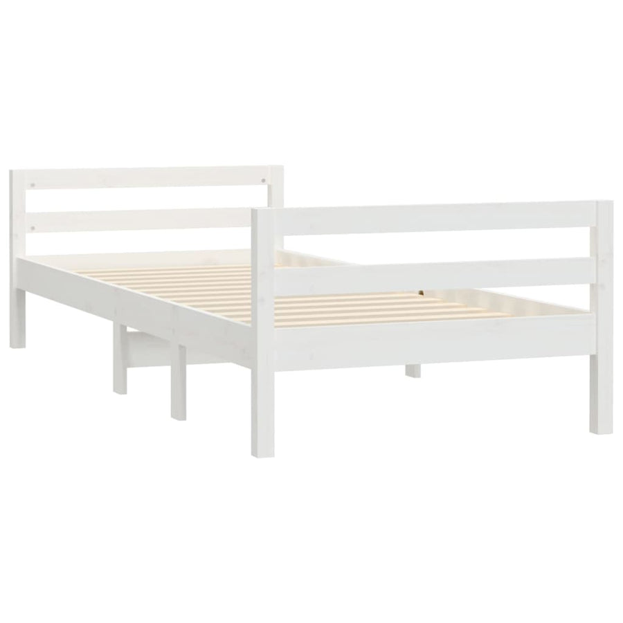 Bedframe Massief Grenenhout 80 x 200 cm Wit