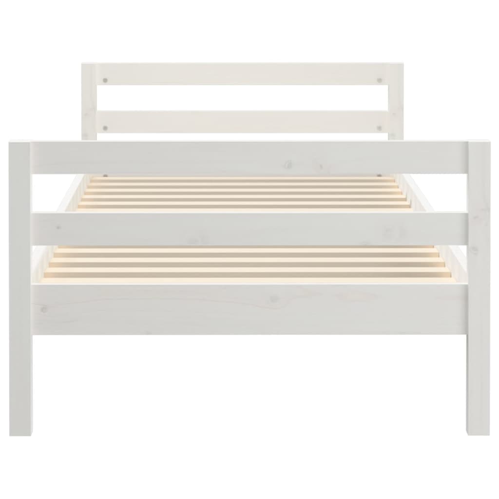 Bedframe Massief Grenenhout 80 x 200 cm Wit