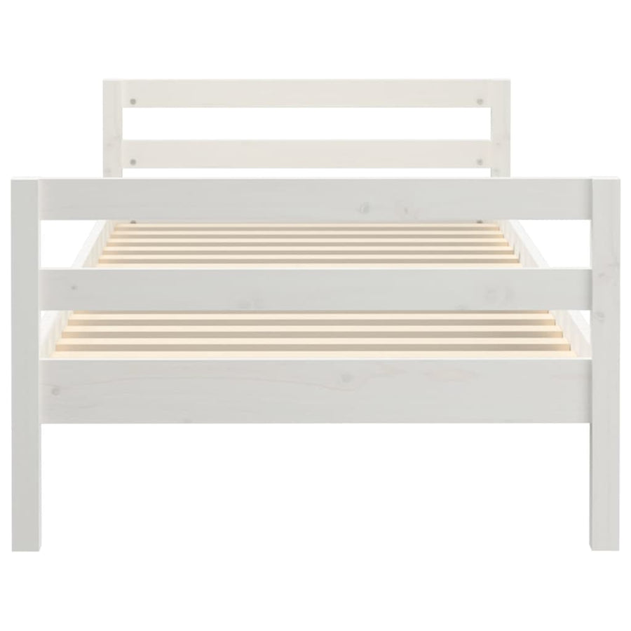 Bedframe Massief Grenenhout 80 x 200 cm Wit