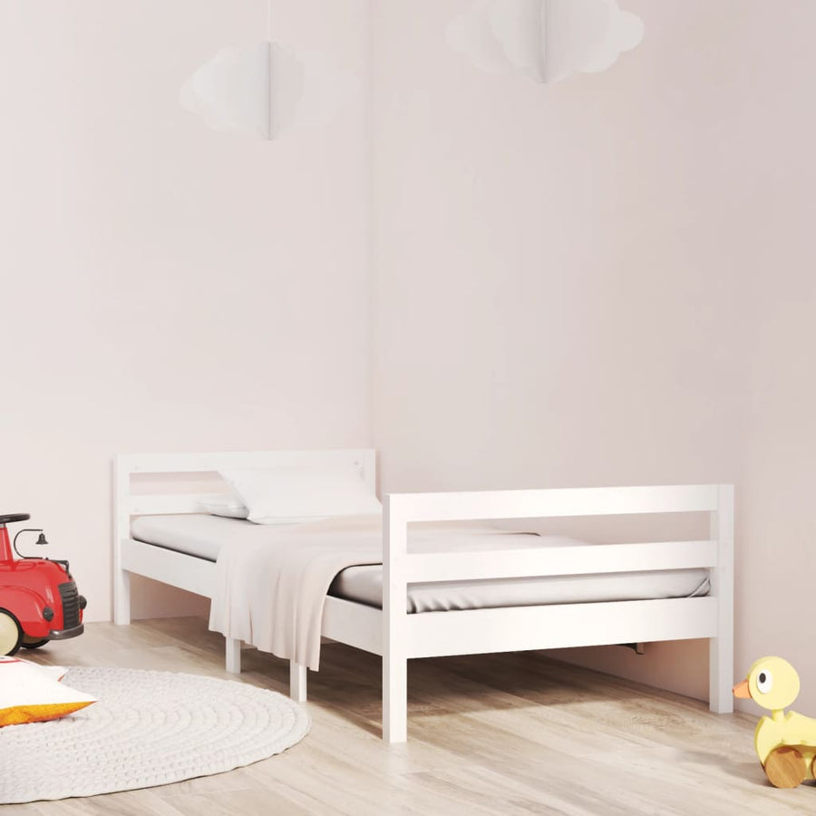 Bedframe Massief Grenenhout 80 x 200 cm Wit