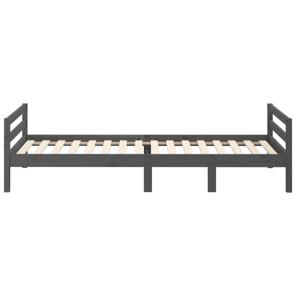 Bedframe massief grenenhout grijs 80x200 cm