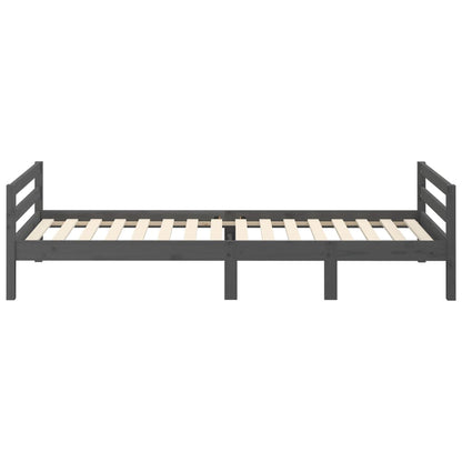 Bedframe massief grenenhout grijs 80x200 cm