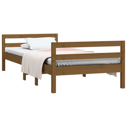 Bedframe massief grenenhout honingbruin 80x200 cm
