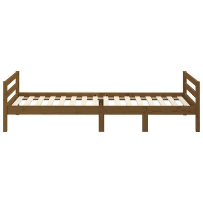 Bedframe massief grenenhout honingbruin 80x200 cm