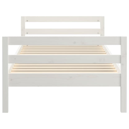 Bedframe Massief Grenenhout 75 x 190 cm Wit