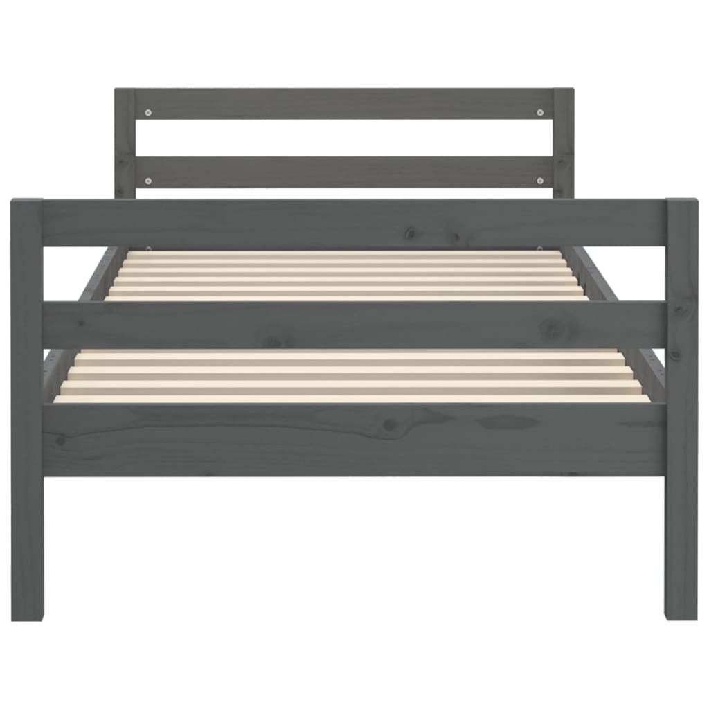 Bedframe Massief Grenenhout 75 x 190 cm Grijs